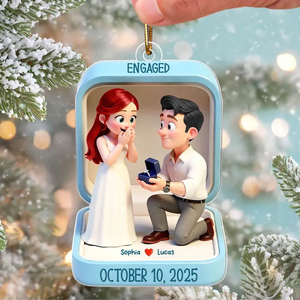 Personalized Engagement Ornament for Couples - Commemorate Special Moment Ornament MagicInPrints