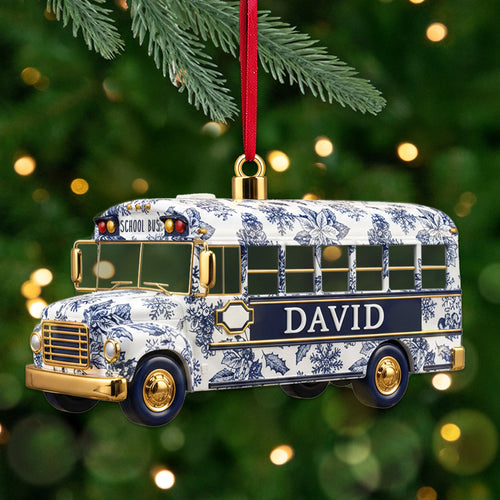“A Special Journey” - Personalized Christmas Ornament for School Bus Drivers - Custom Gift for Educators and Transportation Heroes Ornament MagicInPrints
