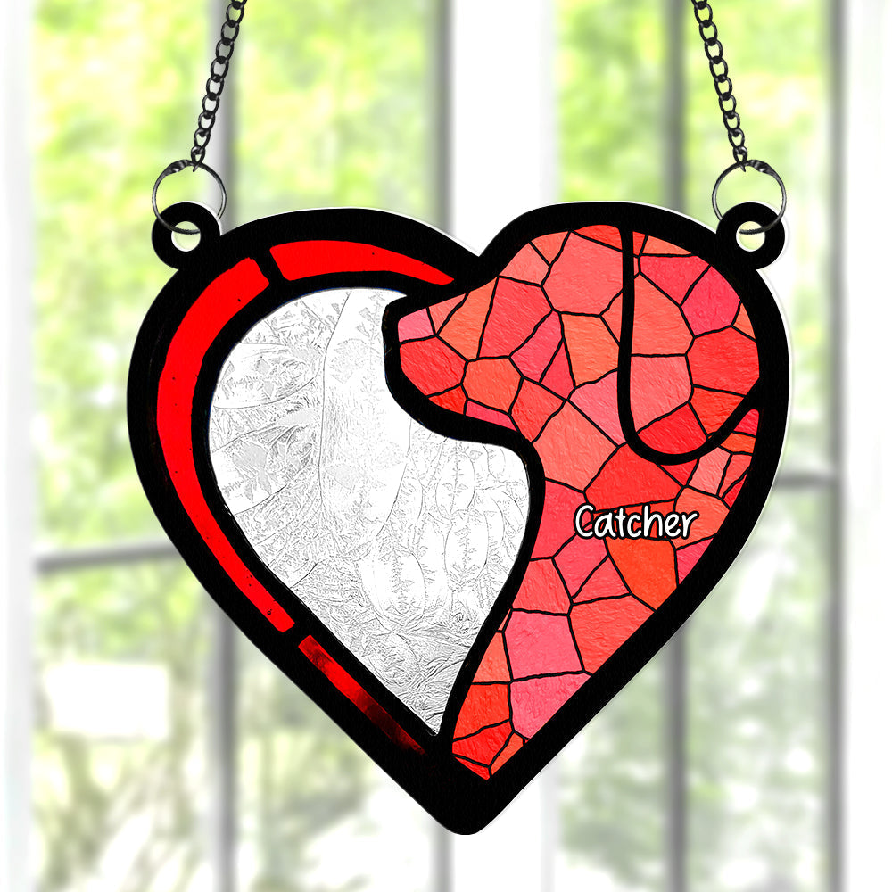 Personalized Dog Lovers Suncatcher Ornament - Heart Design Ornament PopCulturePrints