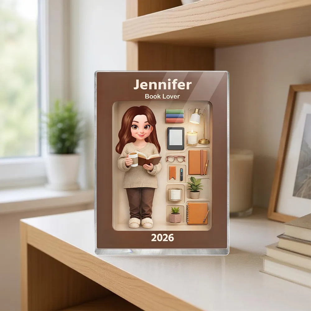 Personalized Book Lover Acrylic Block for Girls - Home Decor Gift Plaque MagicInPrints