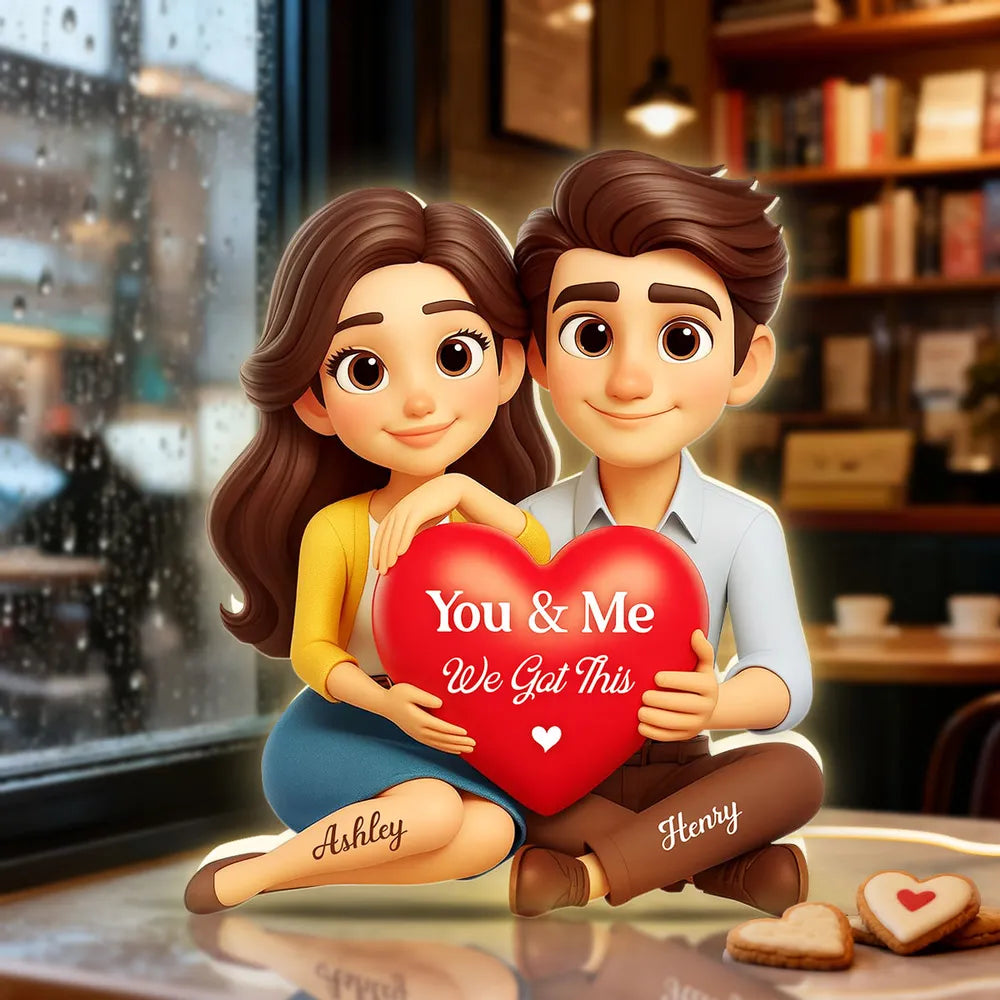 Personalized Couple Figurine Romantic Gift Custom Names - Valentine's Day Plaque MagicInPrints
