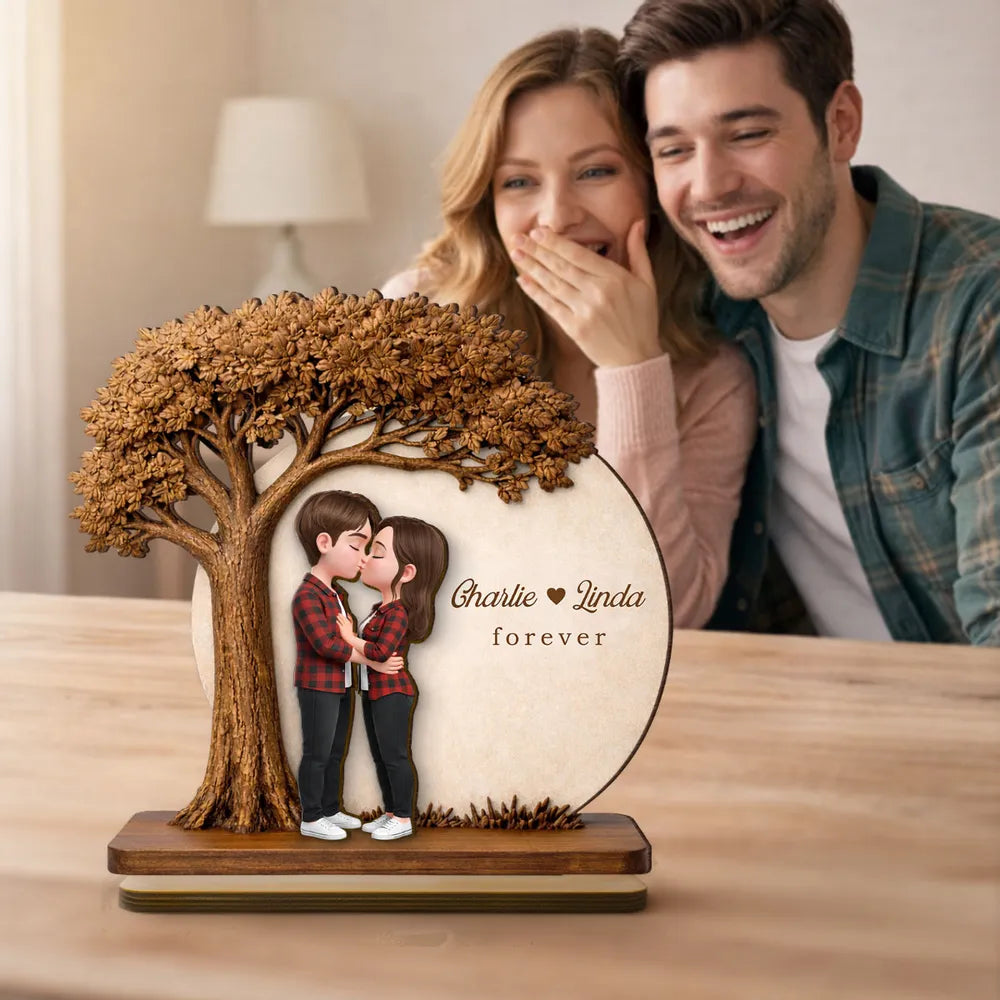 Personalized Couple Figurine with Tree - Romantic Gift for Anniversaries Plaque MagicInPrints