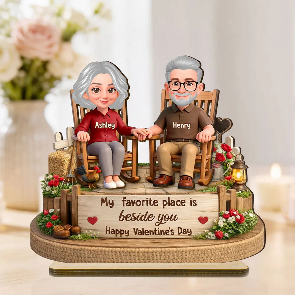 Personalized Couple Figurine Keepsake for Seniors - Valentine's Day Gift Plaque MagicInPrints