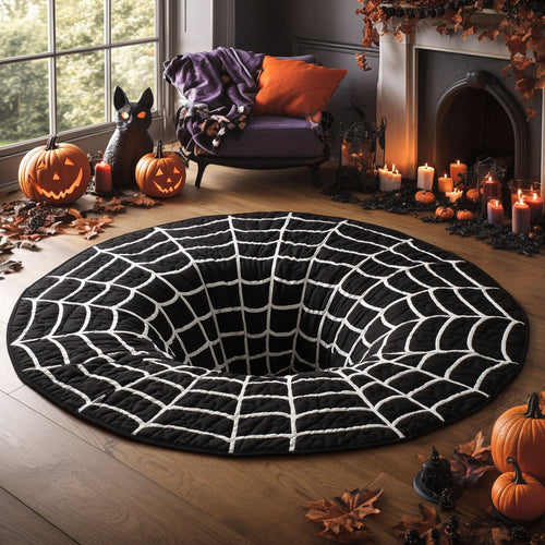 Embrace the Spooky Spirit – Personalized Quilted Round Mat – Gift for Halloween Lovers Quilted Round Mat MagicInPrints