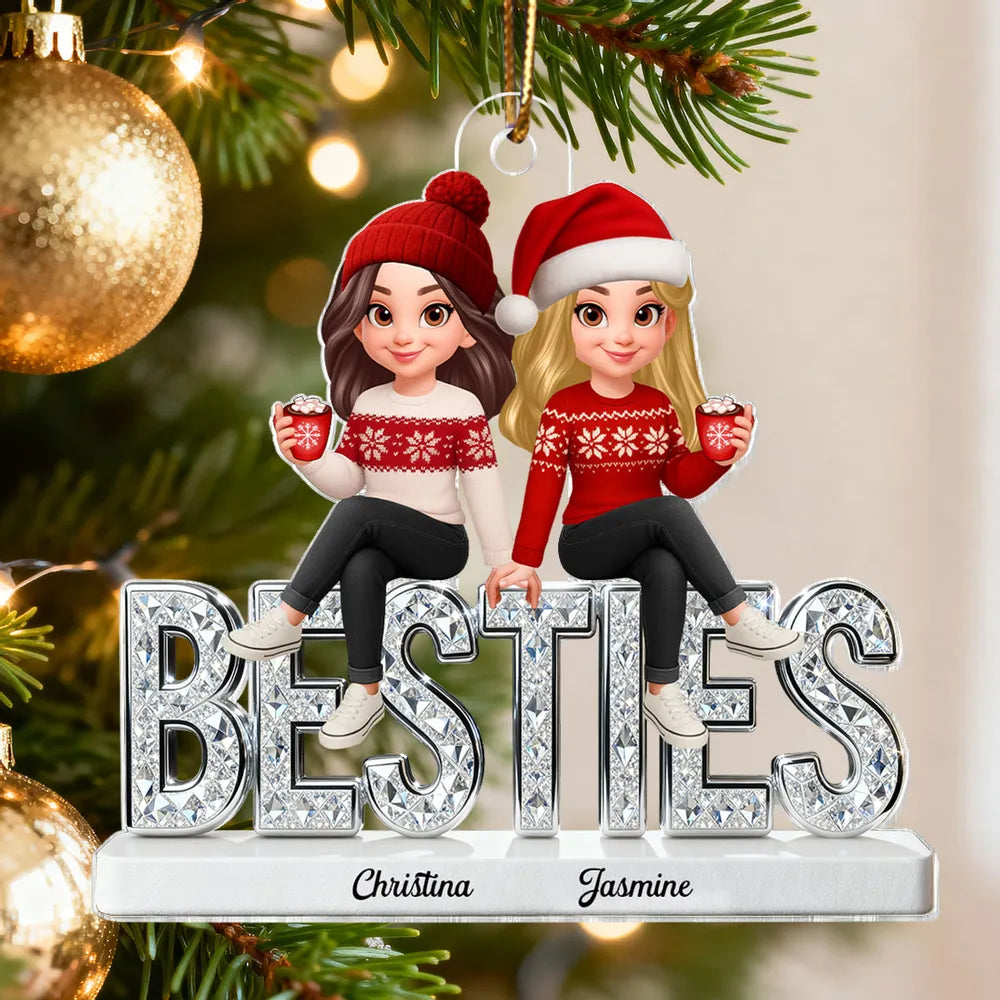 Personalized Best Friends Christmas Ornament - Custom Names Holiday Gift Ornament MagicInPrints