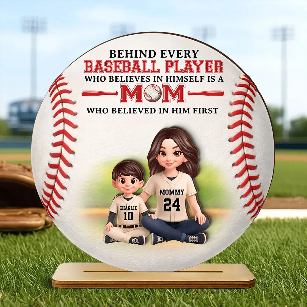 Personalized Baseball Mom Gift Plaque for Son - Sentimental Sports Decor Plaque MagicInPrints