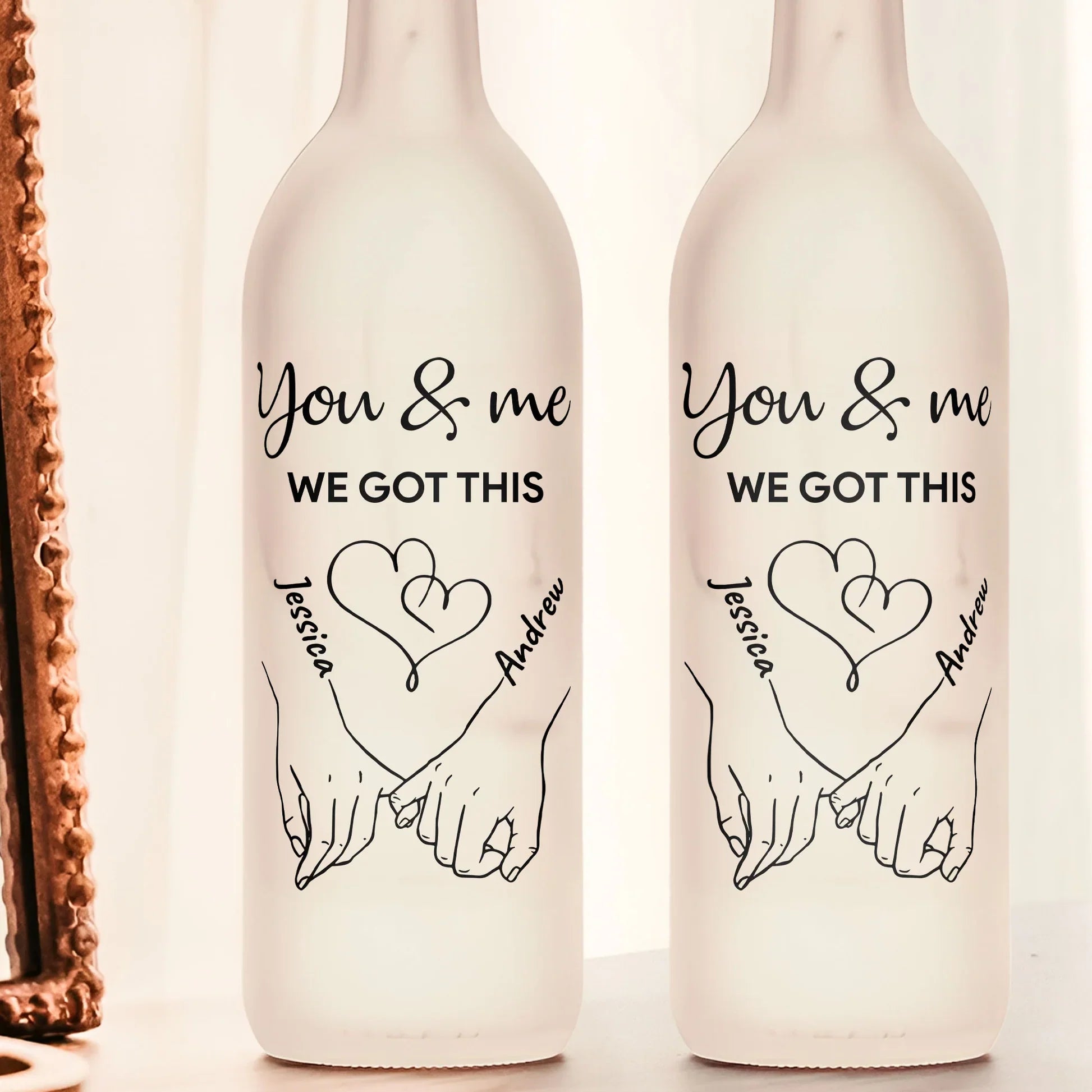 Personalized LED Wine Bottle Lamp for Couples - Romantic Gift Lamp MagicInPrints