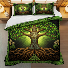 Load image into Gallery viewer, “Embrace the Wisdom of Nature” - Tree of Life Quilt Bedding Set - Customizable Gift for Nature Lovers &amp; Home Decor Enthusiasts Blanket MagicInPrints
