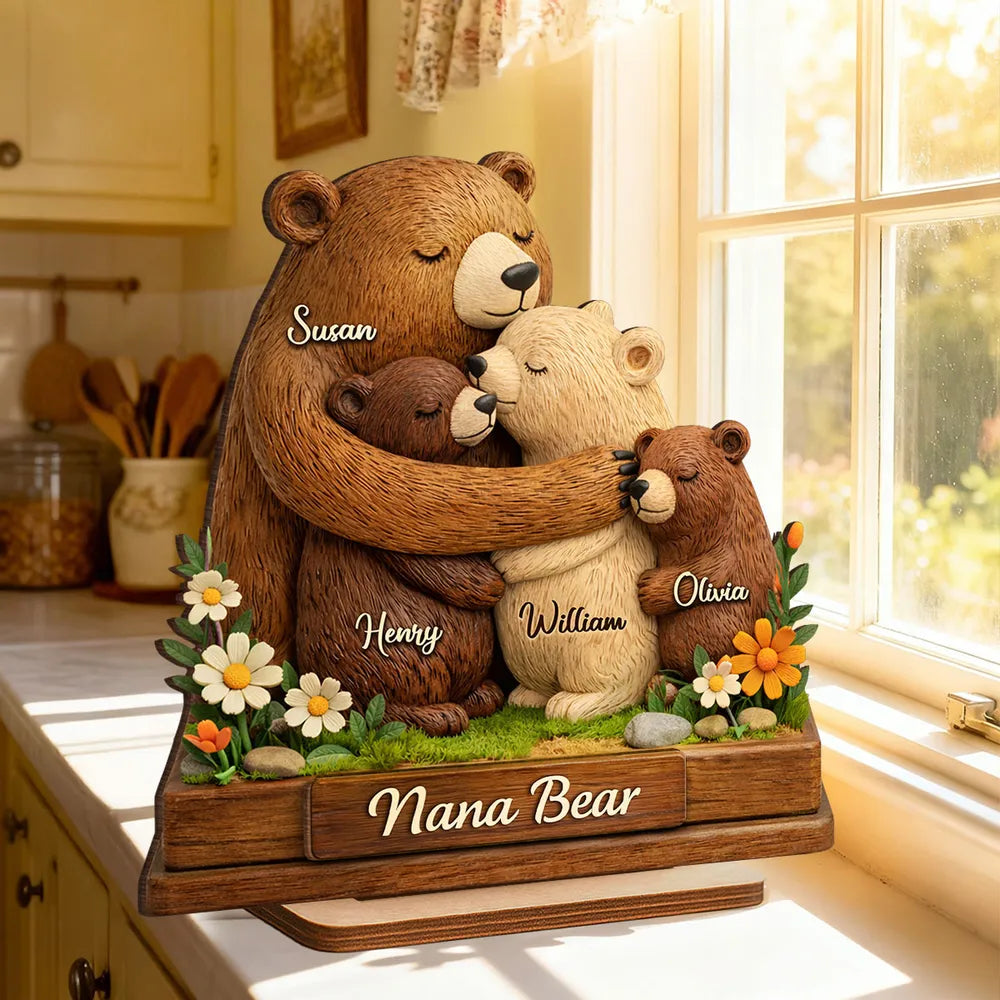 Personalized Mama Bear Family Figurine for Mother's Day - Custom Names Plaque MagicInPrints
