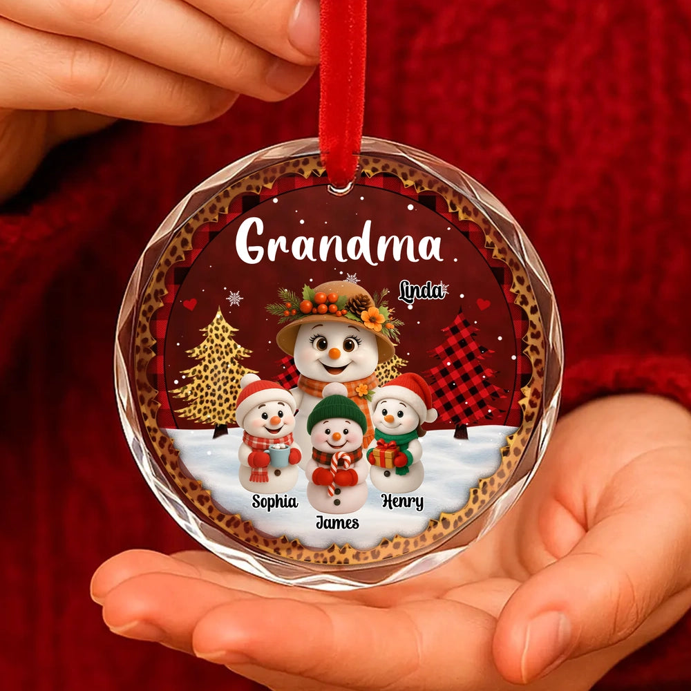 Personalized Christmas Ornament for Grandma - Snowman Family Decoration Ornament MagicInPrints