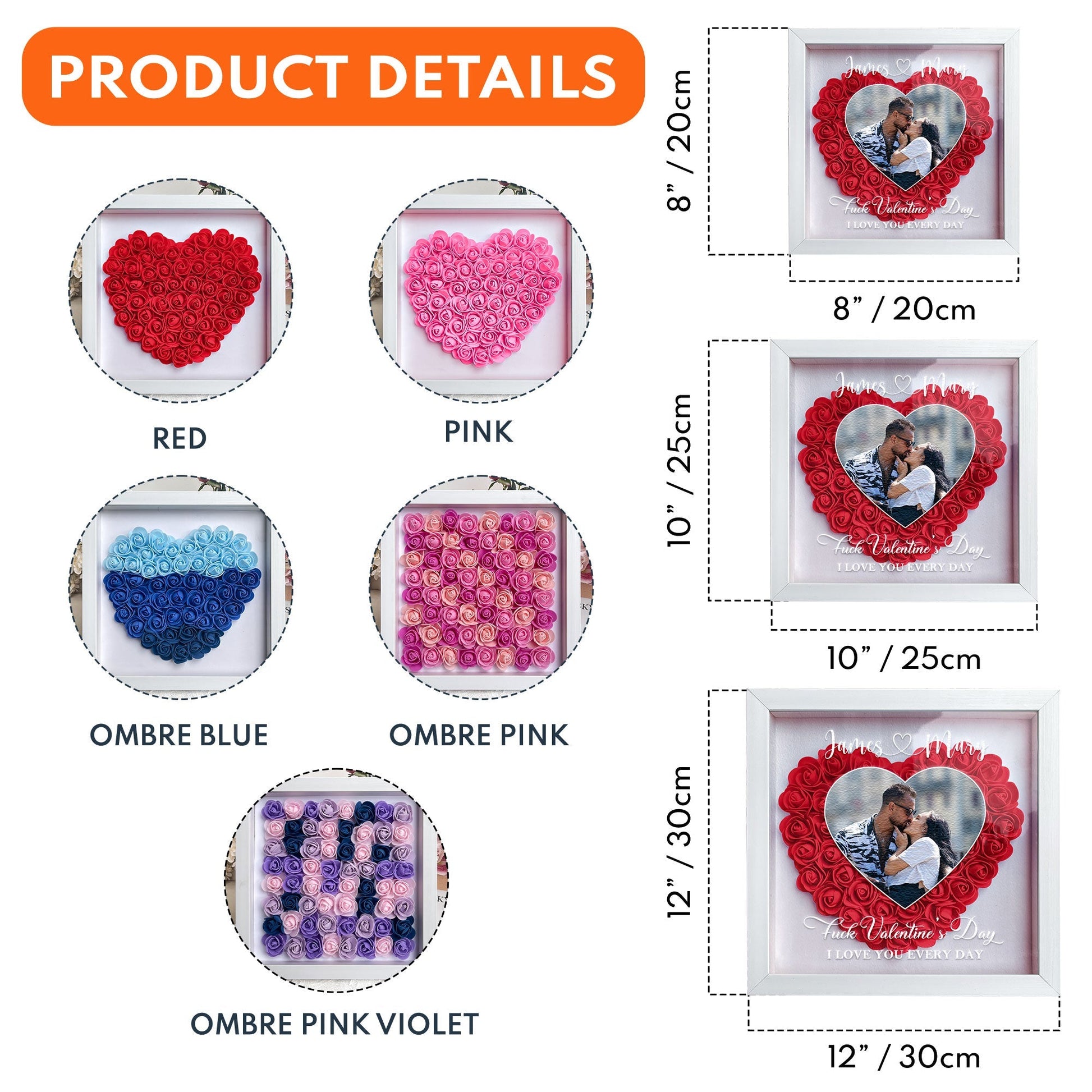 Personalized Heart-Shaped Photo Frame for Couples - Romantic Gift Plaque MagicInPrints