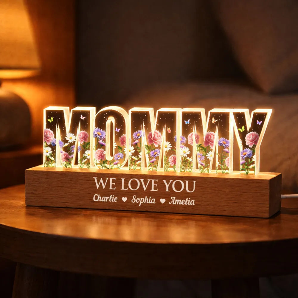 Personalized LED Floral Grandma Sign for Family - Sentimental Gift Plaque MagicInPrints