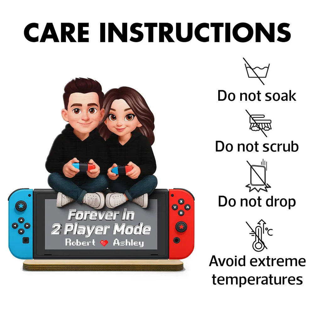 Personalized Couple Gaming Figurine - Custom Names - Romantic Gift Plaque MagicInPrints