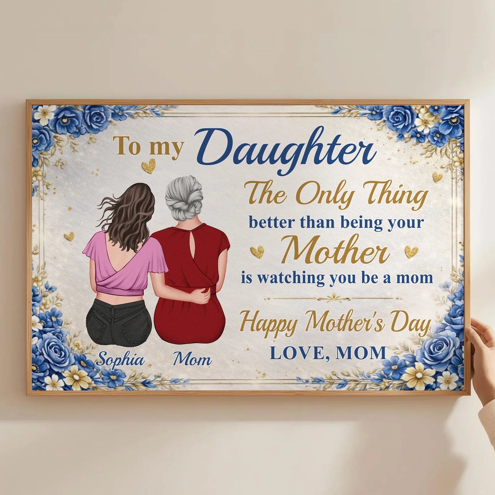 Personalized Mother's Day Canvas for Daughter - Sentimental Gift with Custom Names Poster or Canvas MagicInPrints
