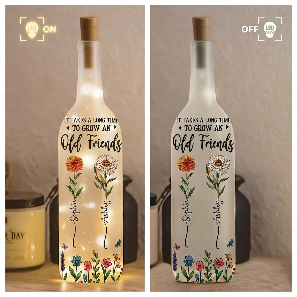 Personalized LED Wine Bottle Lamp for Friends - Sentimental Gift for Friendship Lamp MagicInPrints