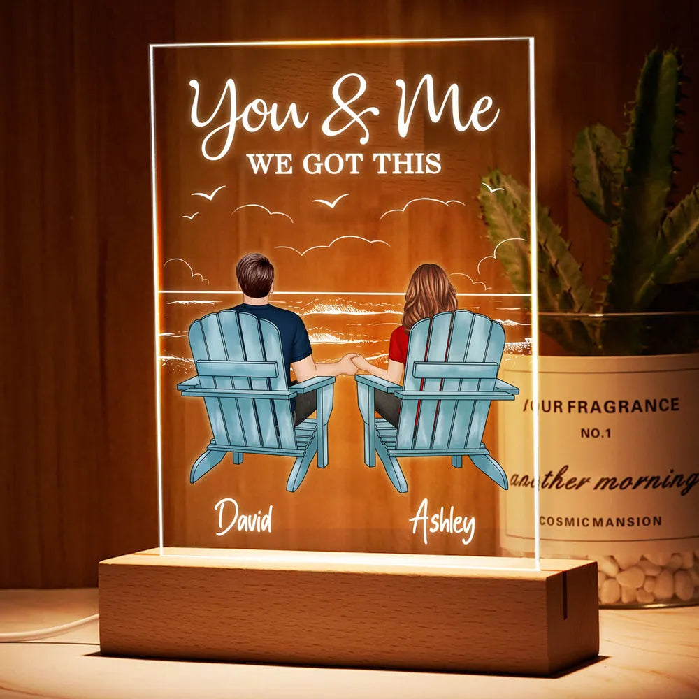 Personalized LED Acrylic Night Light for Couples - Romantic Gift for Anniversaries Plaque MagicInPrints