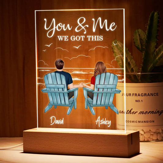 Personalized LED Acrylic Night Light for Couples - Romantic Gift for Anniversaries Plaque MagicInPrints