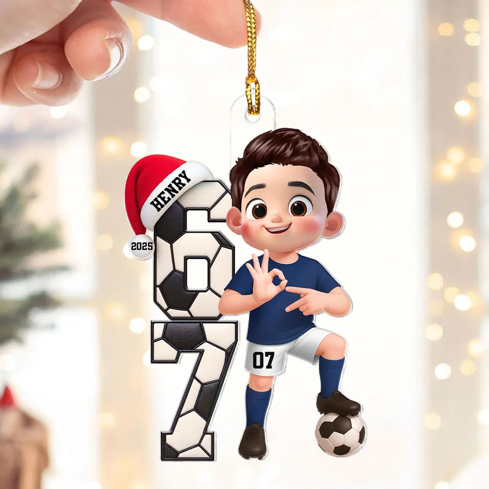 Personalized Soccer Player Christmas Ornaments for Kids - Holiday Gift Ornament MagicInPrints