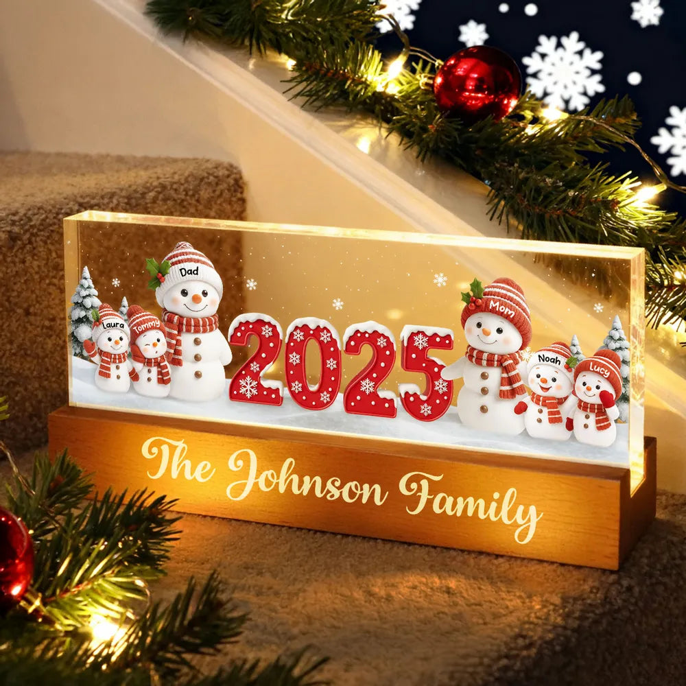 Personalized Family Christmas LED Light Decor 2025 - Festive Holiday Gift Plaque MagicInPrints