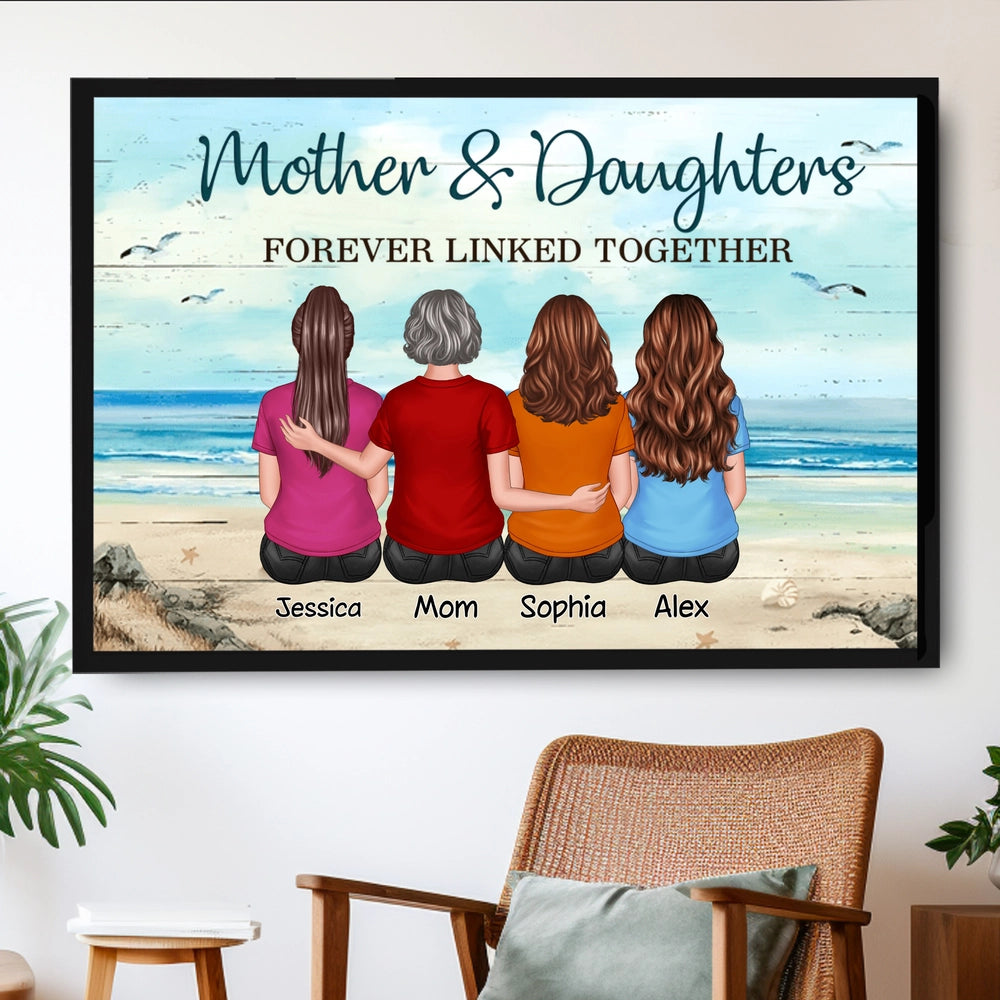Personalized Mother & Daughters Wall Art - Sentimental Family Gift Poster or Canvas MagicInPrints