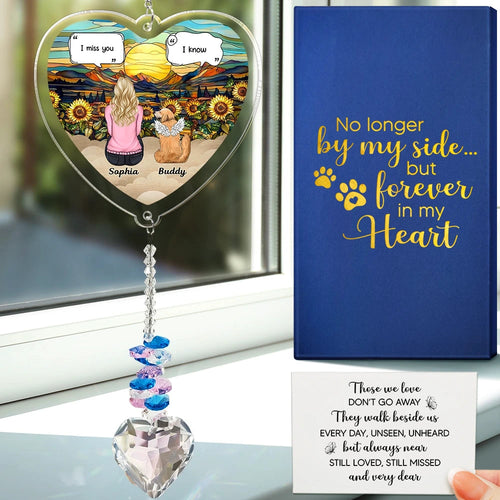 Forever in My Heart – Personalized Heart Crystal Suncatcher – Gift for Pet Lovers Heart Crystal Suncatcher MagicInPrints