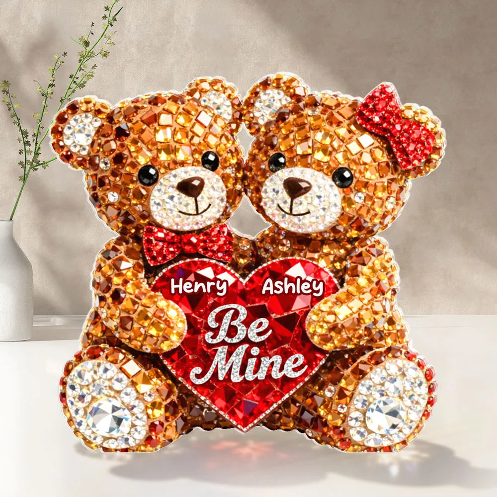Personalized Teddy Bear Keychain for Couples with Heart - Valentine's Gift Keychain MagicInPrints