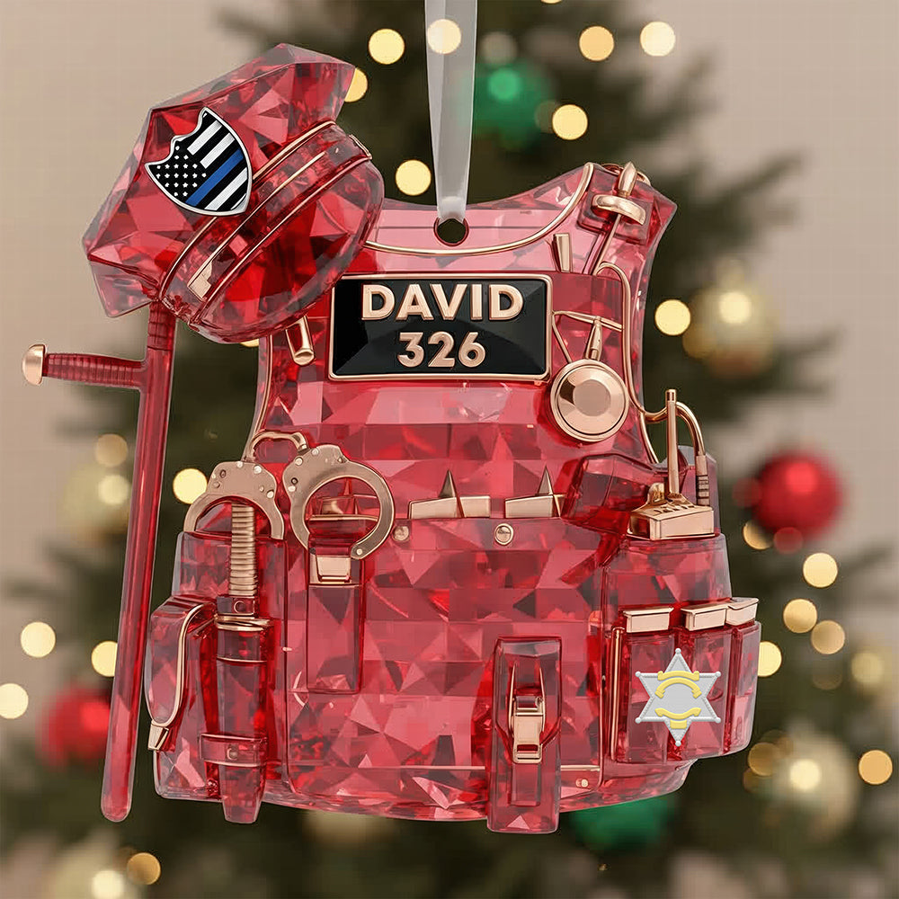 "Protect and Serve, Personalized for Your Hero" - Police Vest Christmas Ornament - Custom Gift for Police Officers Ornament MagicInPrints