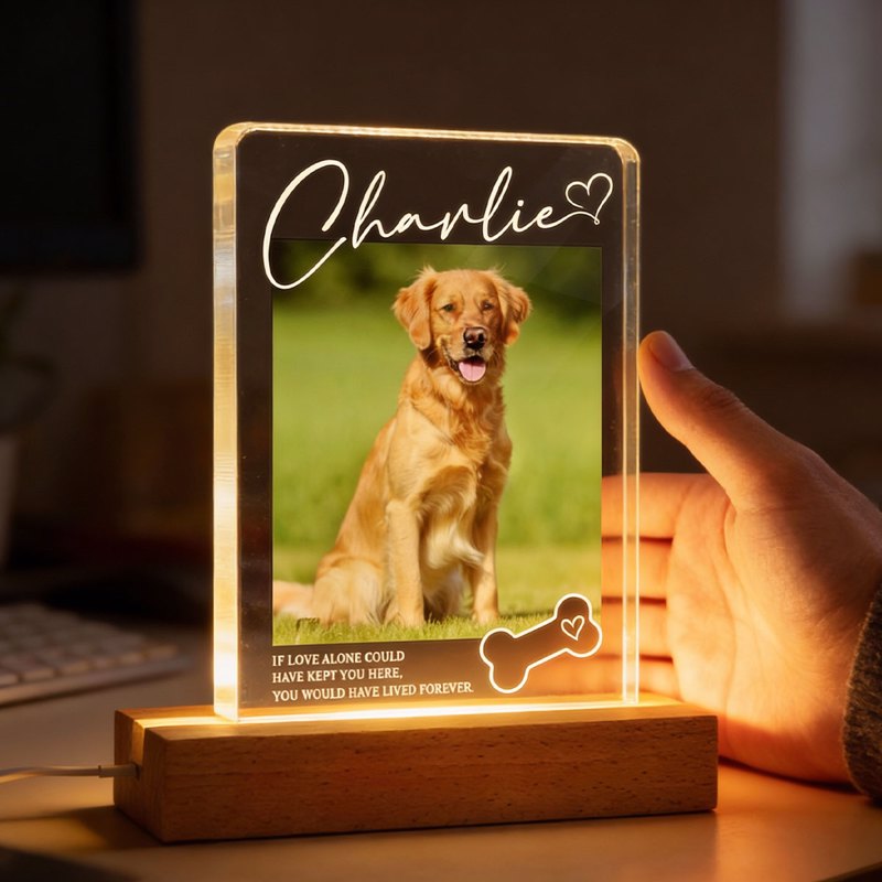Custom LED Pet Memorial Light for Dog Lovers - Sentimental Home Decor Plaque MagicInPrints