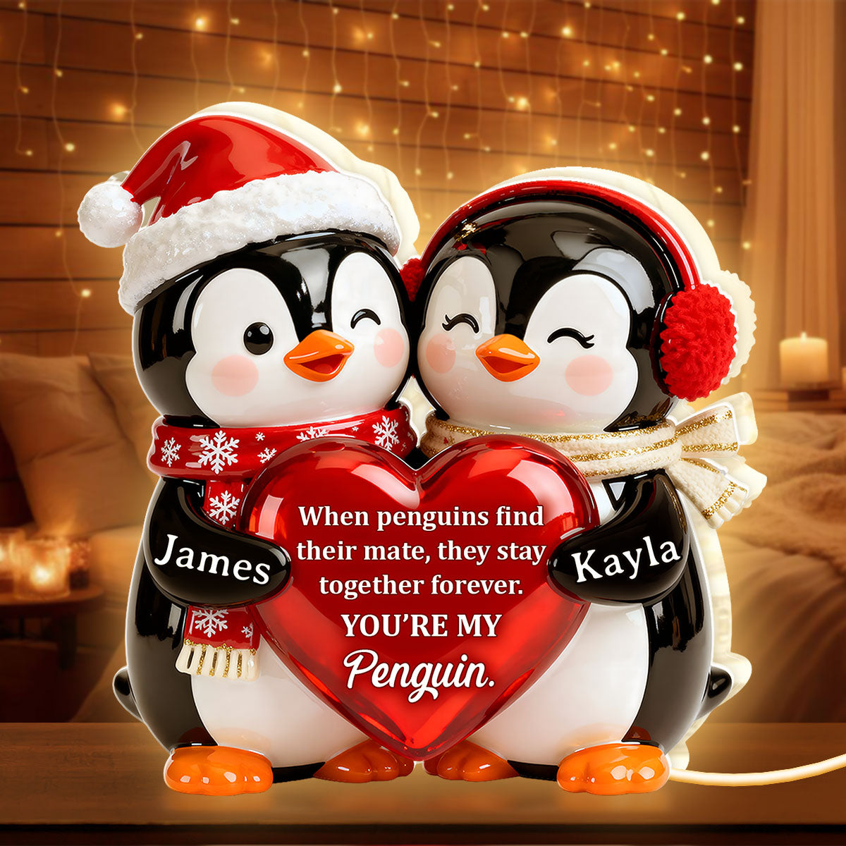Personalized Penguin Couple Figurine for Couples - Romantic Gift Plaque MagicInPrints