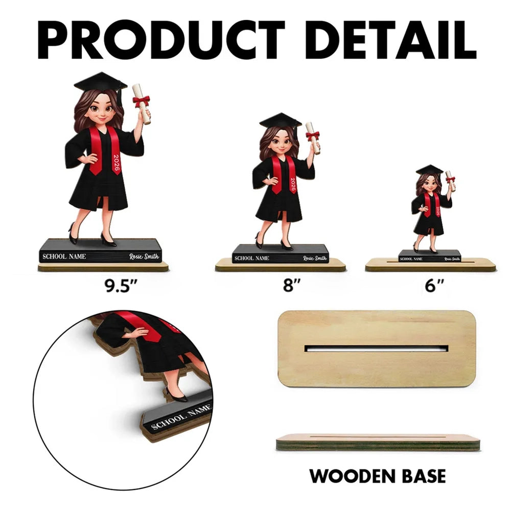 Personalized Graduation Cake Topper for Kids - Custom Name and Year Plaque MagicInPrints