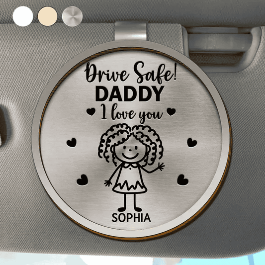 Personalized Car Visor Clip for Dad - Drive Safe Reminder from Daughter Car Hanger MagicInPrints