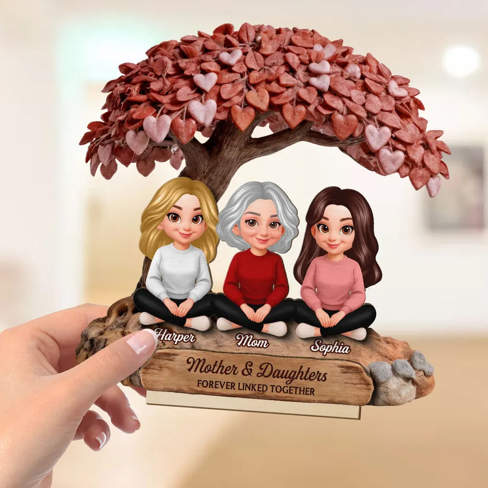 Personalized Family Figurine Tree for Mother & Daughters - Sentimental Gift Plaque MagicInPrints