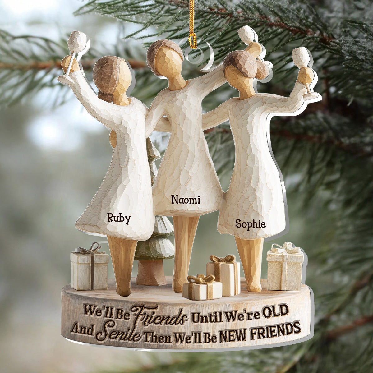Personalized Friends Christmas Ornament for Women - Holiday Gift Ornament MagicInPrints