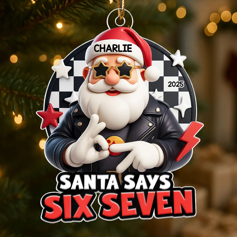 Personalized Christmas Ornament for Kids - Funny Santa Design with Name - Holiday Decor 2025 Ornament MagicInPrints