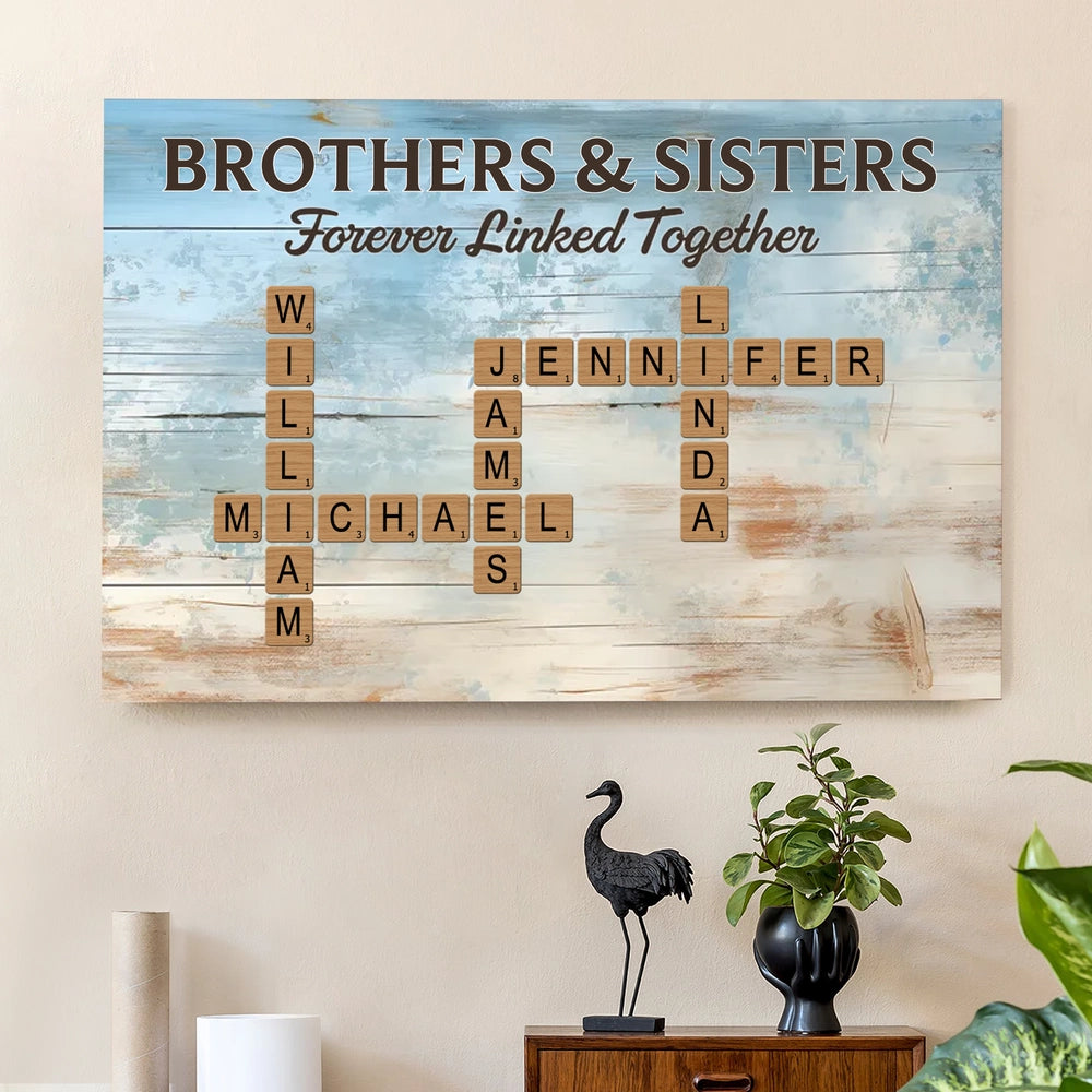 Custom Family Name Wall Art for Siblings - Personalized Home Decor Gift Poster or Canvas MagicInPrints