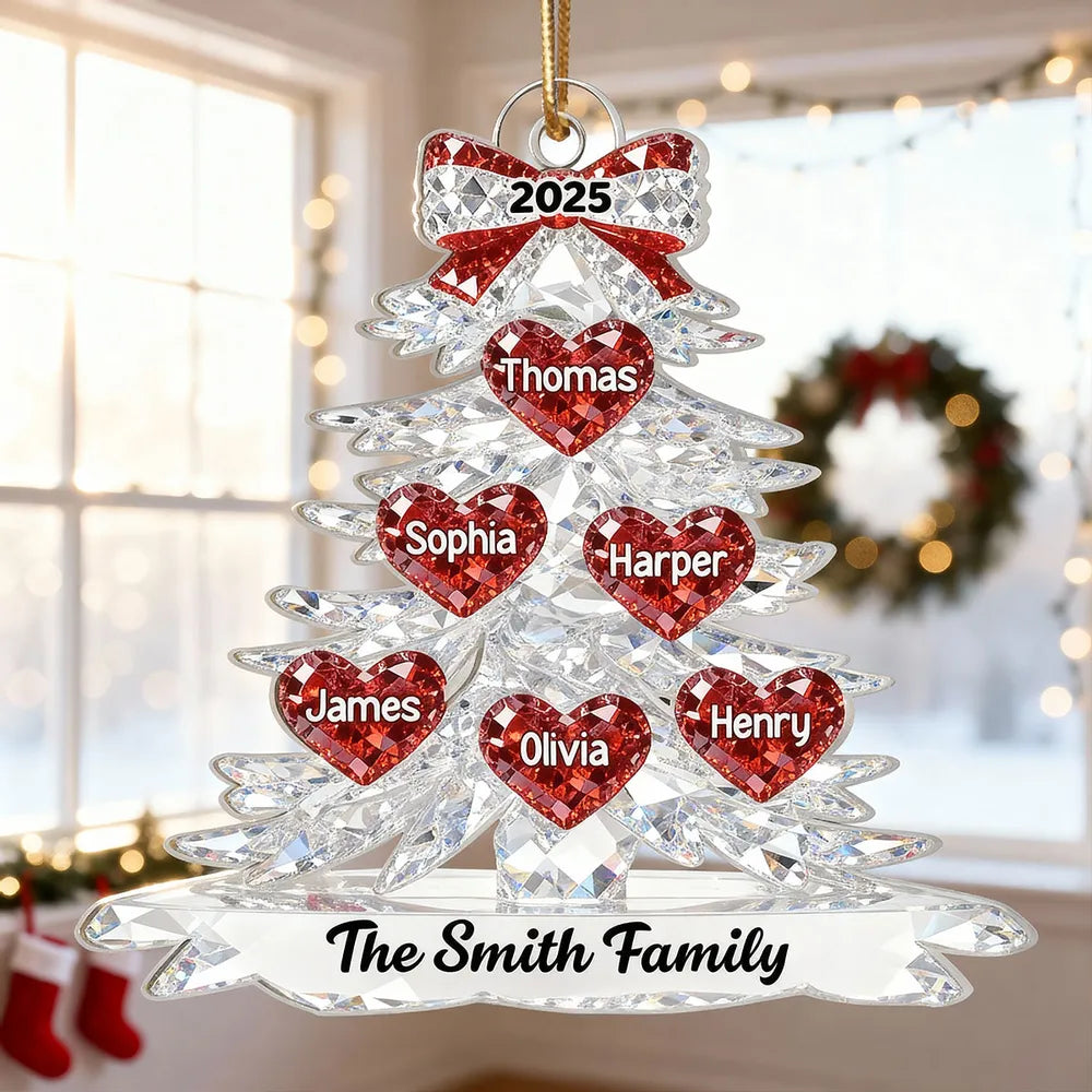 Personalized Family Christmas Tree Ornament with Names - Holiday Decoration Ornament MagicInPrints