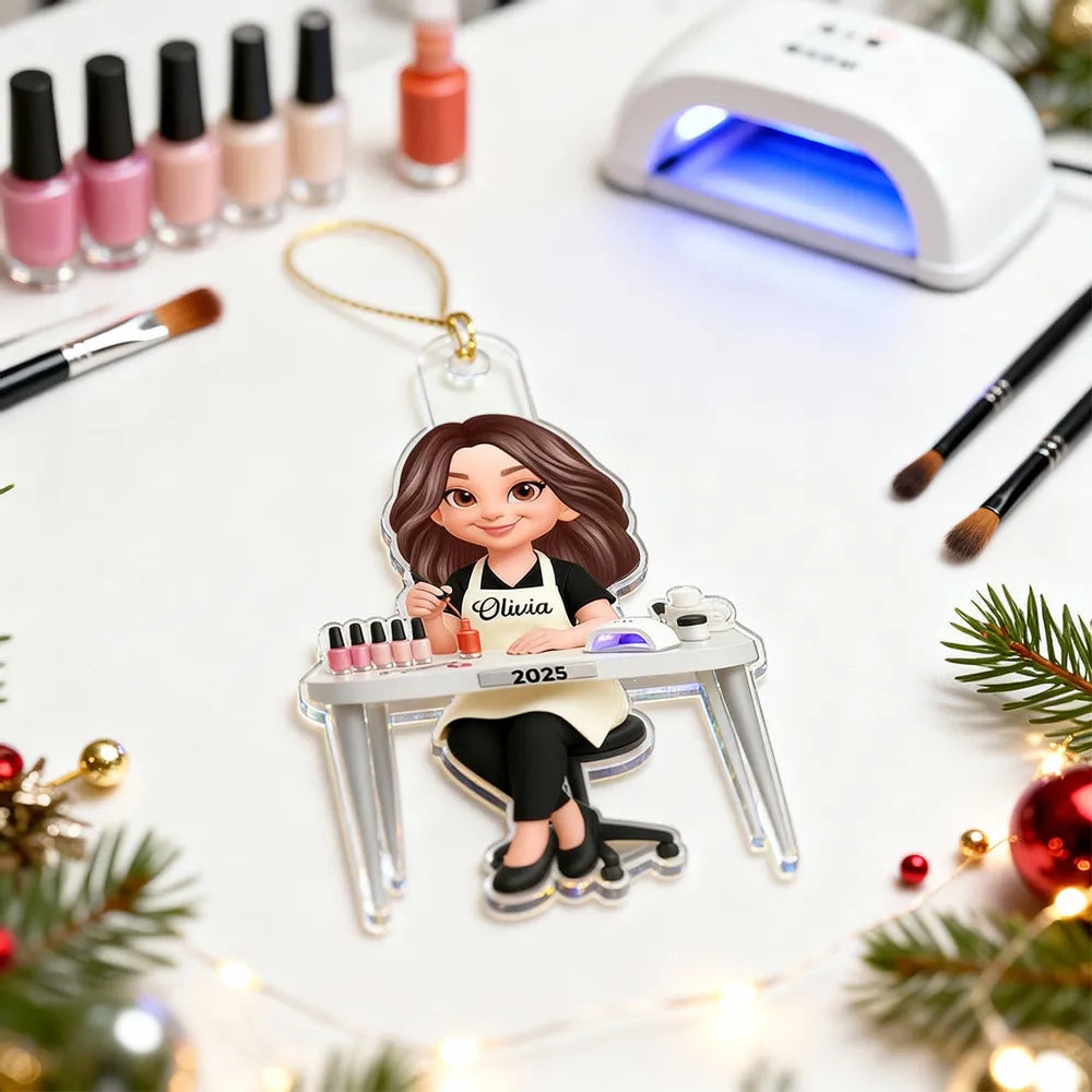 Custom Nail Technician Keychain for Nail Artists - Personalized Gift Keychain MagicInPrints