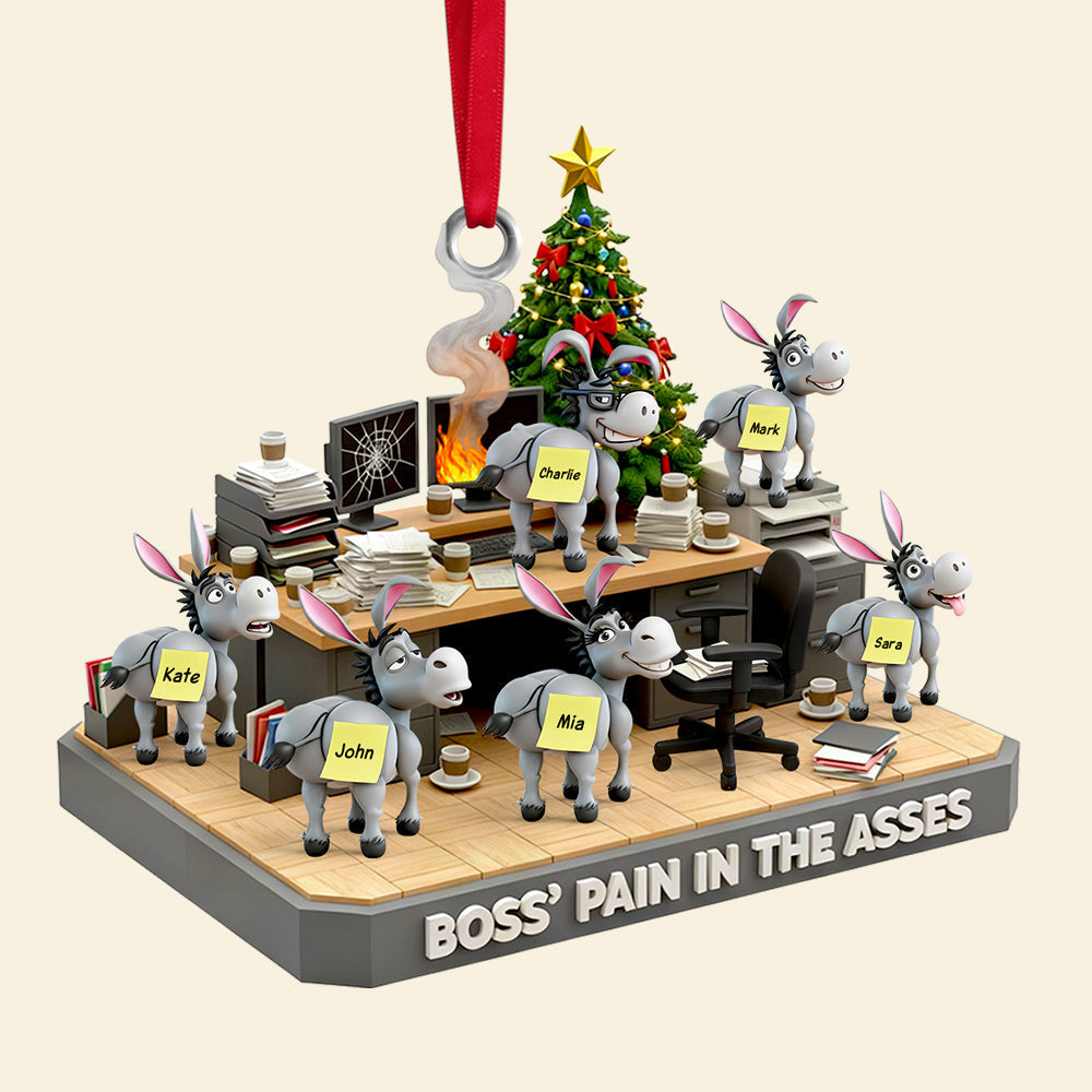 “For the Boss Who Can Take a Joke!” - Personalized Boss’s Donkey Squad Christmas Ornament - A Unique Gift for Coworkers Ornament MagicInPrints