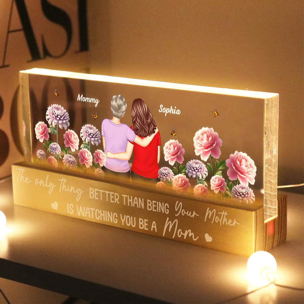 Personalized Mother-Daughter LED Light for Mom - Sentimental Gift Plaque MagicInPrints