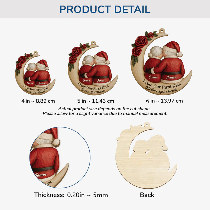 Personalized Couple Christmas Ornament - Romantic Holiday Keepsake Ornament MagicInPrints