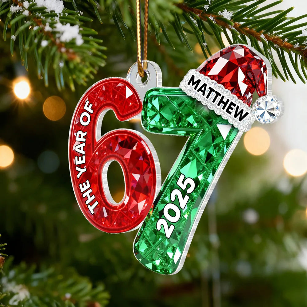 Personalized Christmas Ornament for 67th Birthday - Custom Year 2025 Gift Ornament MagicInPrints