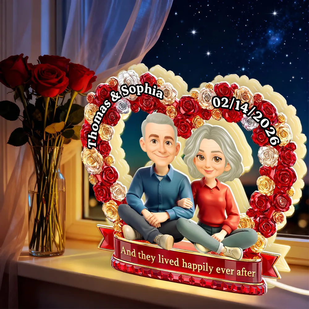 Custom Couple LED Lamp for Couples with Names and Date - Romantic Gift Plaque MagicInPrints