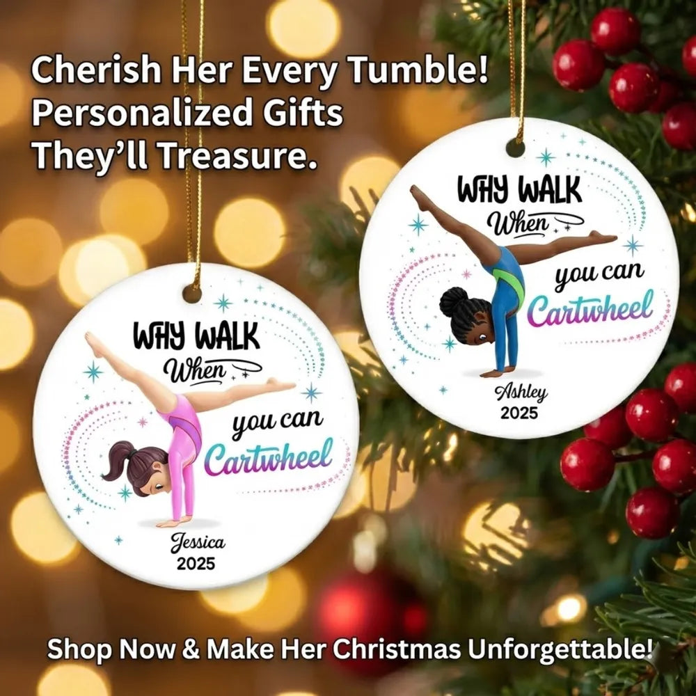 Personalized Gymnastics Ornament for Kids - Christmas Keepsake Ornament MagicInPrints