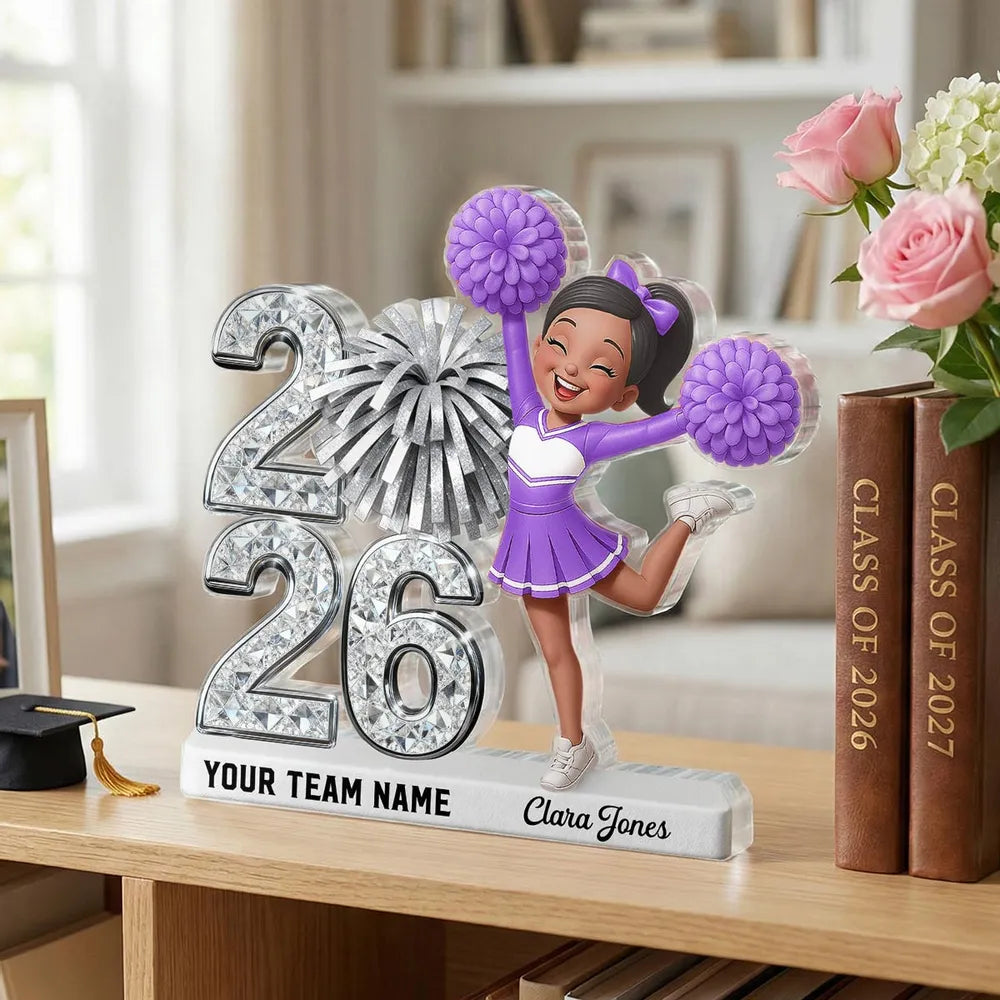 Personalized Cheerleader Graduation Keepsake for Class of 2026 - Custom Name Gift Plaque MagicInPrints