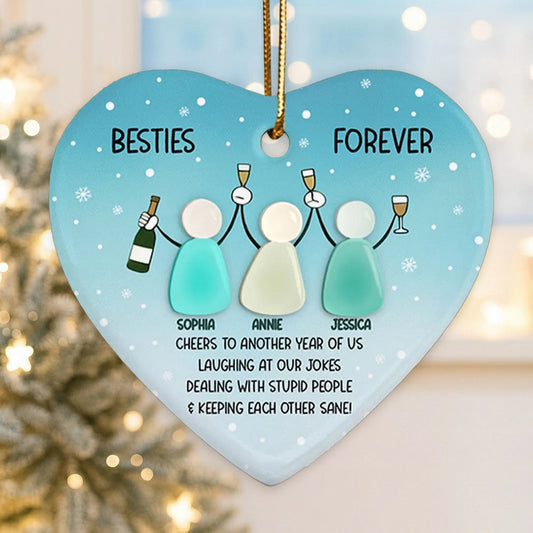 Personalized Heart Ornament for Friends - Besties Forever Keepsake Ornament MagicInPrints