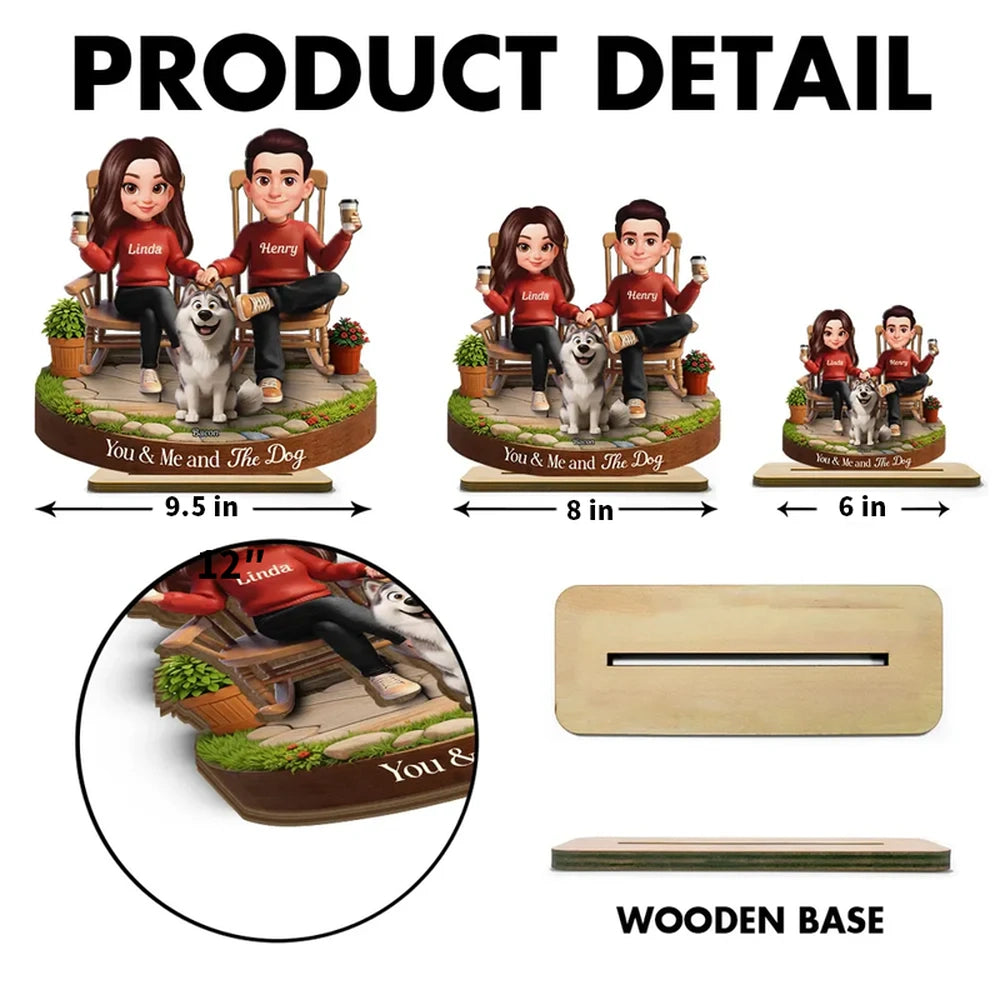 Custom Couple and Dog Figurine for Pet Lovers - Personalized Gift Plaque MagicInPrints