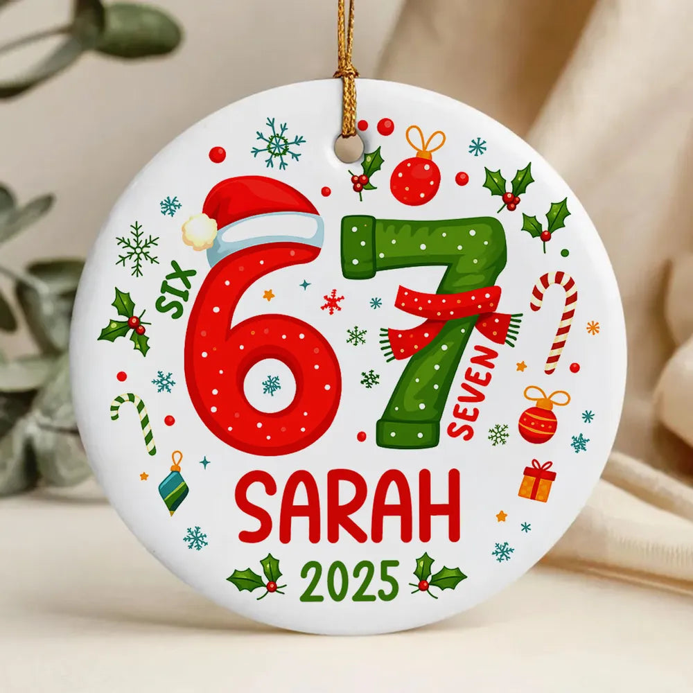 Personalized Christmas Ornaments for Adults - Custom Year 67 Design Ornament MagicInPrints