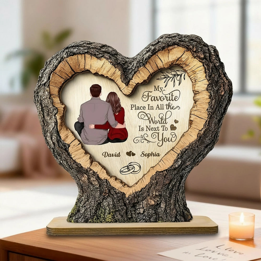 Personalized Heart-Shaped Wooden Plaque for Couples - Romantic Home Decor Gift Plaque MagicInPrints