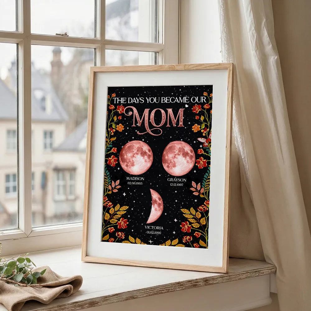 Personalized Moon Phase Print for Mom - Sentimental Gift for Mother's Day or Birthday Poster or Canvas MagicInPrints