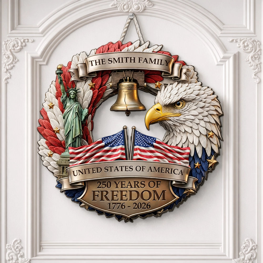Custom Patriotic Door Sign for Families - 250th Anniversary Celebration Sign MagicInPrints